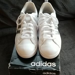 Adidas,Women size 10,White and Silver